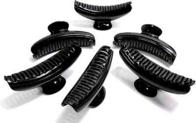 6 grote haarklemmen 12 cm zwart