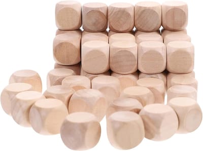 Houten Dobbelstenen - Blanco Kubussen - Creatieve Projecten - Natuurlijk Materiaal - 20 mm Zijde - Houtkleur