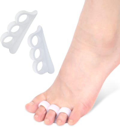 Teenspreider - Teenstrekker - 3 tenen - Comfort en correctie - Siliconen - Wit - 1 paar - Jonyx