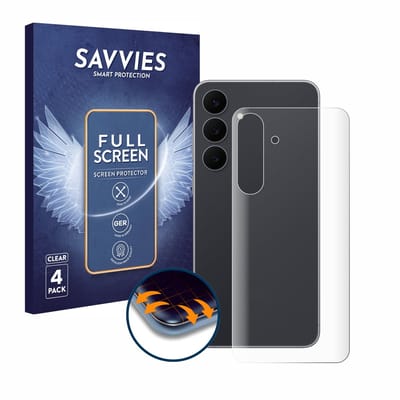 Savvies - Screenprotector voor Samsung Galaxy S25 FE (Achterkant) - Folie Beschermfolie transparant volledig dekking 4 Stuks