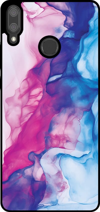 Smartphonica Telefoonhoesje Geschikt voor Huawei Y9 (2019) met Roze Blauw Marmer Opdruk - TPU Backcover Case Rose Blue Marble Design geschikt voor Huawei Y9 (2019)