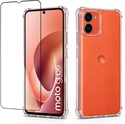 ChiGuard Hoesje & Screenprotector geschikt voor Motorola Moto G06 Hoesje Screenprotector - Gehard Glas Cover + Shock Proof Case - Transparant