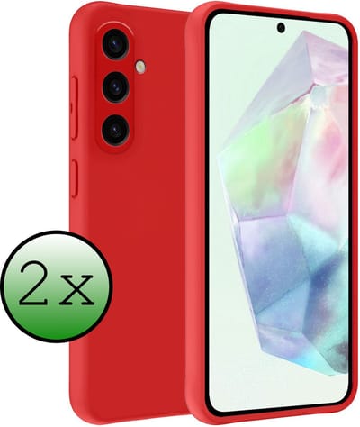 Hoesje 2 Stuks - Geschikt voor Samsung Galaxy A36 - Sterk & Shockproof - Case Siliconen - Back Cover - Telefoon Hoes - Rood