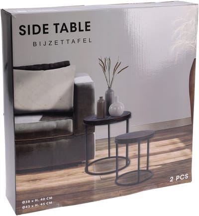 SALONTAFEL - BIJZETTAFEL - TAFEL SET VAN 2STS
