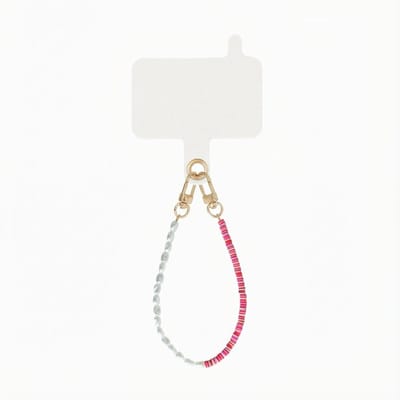 xoxo Wildhearts telefoonkoord met clip - Island Girl - kort telefoonkoord - parelkoord met universele clip - praktisch en stijlvol - geschikt voor iPhone / Samsung