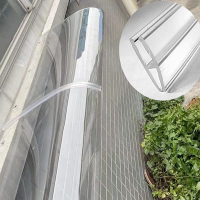 Raamluifel Luifel - Voordeur Overkapping - Bescherming Buiten - Slagvast Polycarbonaat - 40x345 cm - Doorzichtig