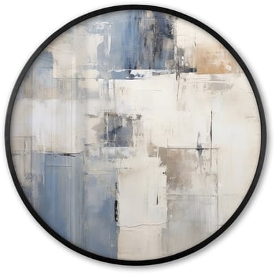 Poster in lijst Rond - Fotolijst 60x60 cm - Posters - Aquarel - Abstract - Kunst - Ronde posterlijst zwart - Decoratie - Wanddecoratie woonkamer - Muurdecoratie slaapkamer