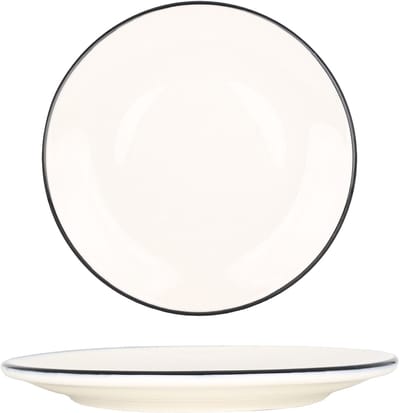 Bonna Dinerbord - Linea Black - Porselein - 27 cm - set van 6