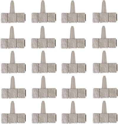 Tuinrand 20 stuks - Gazonafscheiding Perkrand - Tuin decoreren - Graafvrije installatie - 25 x 23 cm - Grijs