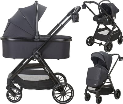 MamaLoes Bodi Zwart 3-in-1 Kinderwagen incl. Autostoel