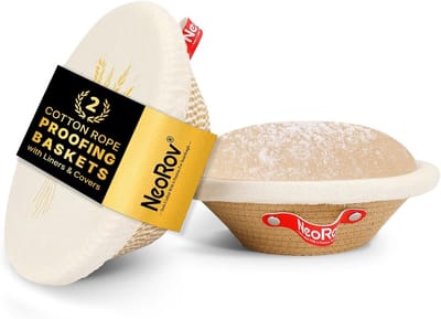 Brood Proofing Mand Set - Zuurdesem Bakbenodigdheden - Brood Bakken - Handgemaakt Katoenen Touw - 25x22x9 cm - Natuurlijk