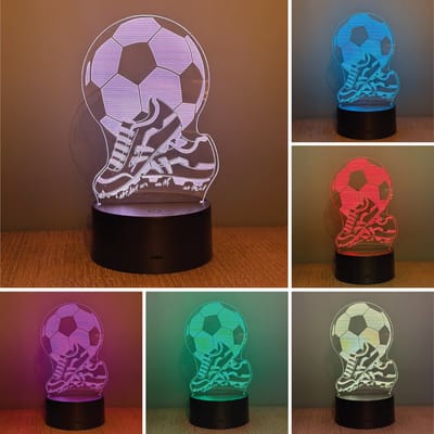 Klarigo® Nachtlamp – Voetbalschoenen - 3D LED Lamp Illusie – 16 Kleuren – Bureaulamp – Voetbal - WK 2026 - Fifa - Sport – Nachtlampje Kinderen – Creative lamp - Afstandsbediening