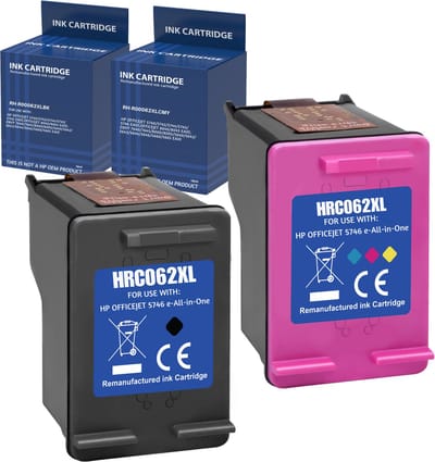 Inktcartridge geschikt voor HP 62XL zwarte kleur compatibel HP OfficeJet 200 5700 5740 5745 8040 Envy 5540 5545 5600 5660 5665 7600 7640 7645 8000 8005