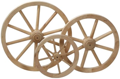 Decoratief Houten Wagenwiel Ø 40 cm van Lindehout - Rustiek en Duurzaam