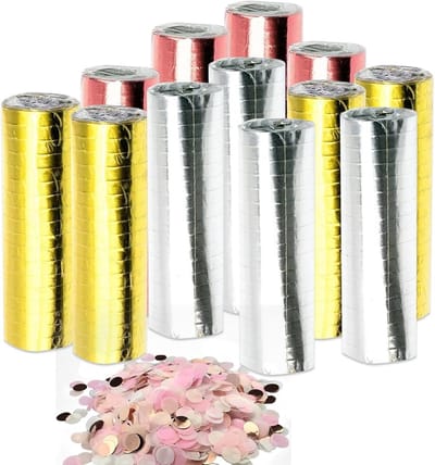 Verjaardagsfeest Decoratie - 12 Stuks Metallic Slangen in Roze Goud, Glanzende Garlands voor Feestjes en Versieringen, Perfect voor Gouden Verjaardagen