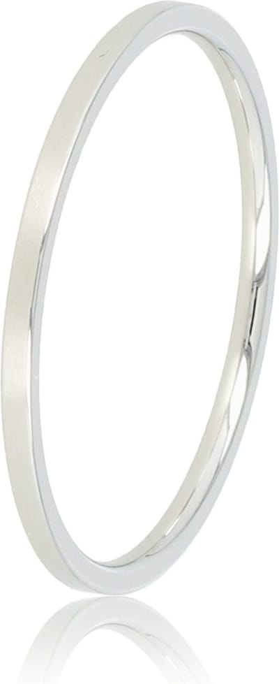 My Bendel - Fijne Stapelring Zilverkleurig 1mm - Fijne Zilverkleurige Stapelring 1mm - Hypoallergeen Stainless Steel - met Luxe Cadeauverpakking | Sieraden Voor Dames | Maat 16.00 Mm / Maat 50