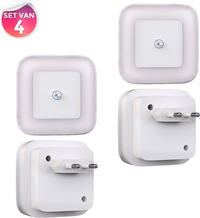 B.K.Licht  - Nachtlampen - set van 4 - met bewegingssensor - wit