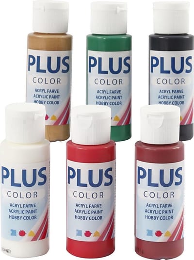 Plus Color Acrylverf - Verf - Set van 6x60 ml - Kerstkleuren
