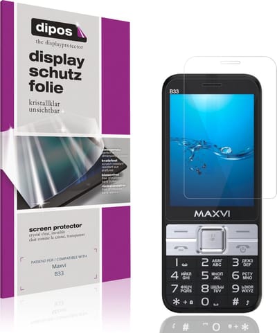dipos – 4x Beschermfolie geschikt voor Maxvi B33 | Krasbestendige & heldere Screenprotector Ultra-Thin