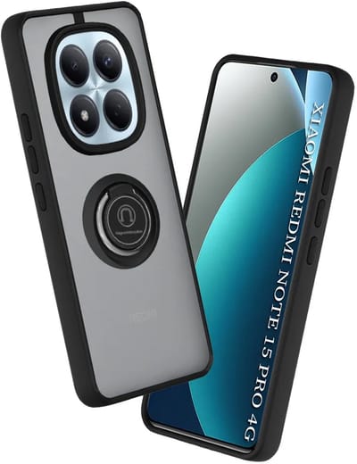Hoesje geschikt voor Xiaomi Redmi Note 15 Pro 4G - Techsuit Glinth Back Cover met ring en magneet - Zwart