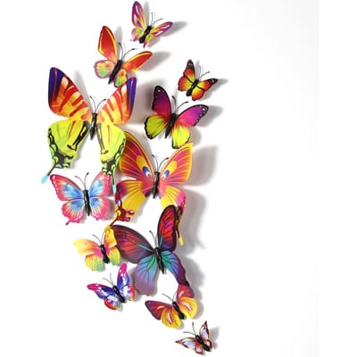 12 stuks 3D vlinder ontwerp sticker kunst muurstickers kamer magnetische home decor