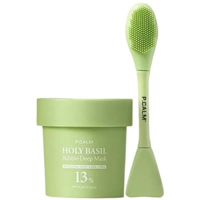 P.CALM Heilige Basilicum Bubbel Diep Reinigend Masker 90g+Dubbele Poriënborstel