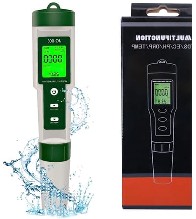 10-in-1 Elektronische pH Meter voor Zwembaden en Drinkwater, TDS Tester, EC Meter en Temperatuurweergave voor Nauwkeurige Wateranalyse