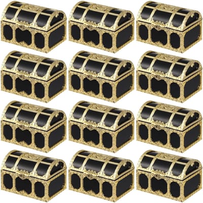 Cosensi- Schatkisten 12 Stuks - Decoratieve Piraten-opbergdozen - Lichtgewicht Kunststof - Aandenken Huwelijksgeschenken - Perfect voor Thema-evenementen - Grappig Creatief Tintje - Opbergdoos