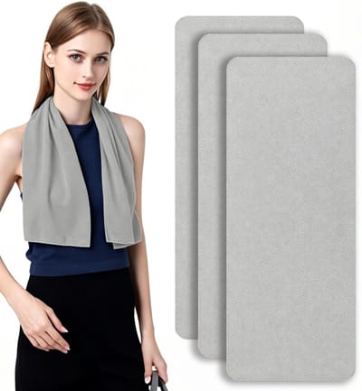 Koelhanddoeken Set van 3 - Grijze Sport Koelhanddoek met Instant Verkoeling - Ademende en Sneldrogende Cooling Towels voor Fitness, Hardlopen, Fietsen, Tennis, Yoga en Outdoor Sport