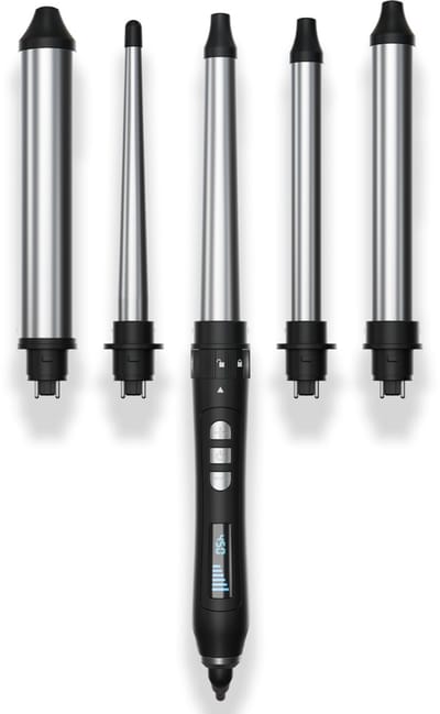 Amika The Chameleon 5-in-1 Curling Wand, verwisselbare krultang | Krultang met opzetstukken - Curling iron - 5 Barrel Interchangeable Curling Kit