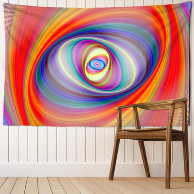 Psychedelische Draaikolk Wandtapijt Wandhanger Bohemien Hippie Abstract Sciencefiction Kleurrijk Tapijt Strandlaken Slaapkamerdecoratie 95x70cm blue