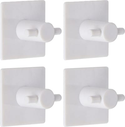 Tendance Plakhaakjes - 4,5 cm - Zelfklevende ophang haakjes - 4x stuks - kunststof - wit - keuken/badkamer haken