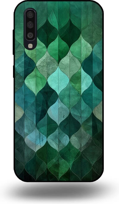 Smartphonica Telefoonhoesje geschikt voor Samsung Galaxy A70s met groene bladeren opdruk - TPU backcover case green leaf design - Groen geschikt voor Samsung Galaxy A70s