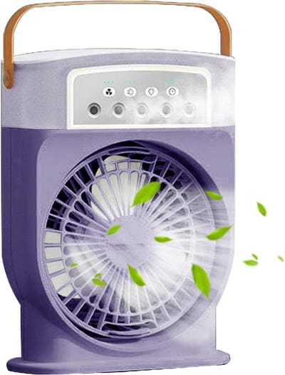 Nevelventilator - Vernevelende Fan - Persoonlijke Koeling - 600ml Tank - 22.7x9.6x9.6 cm - Paars