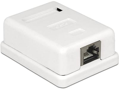 CAT6 Gigabit netwerk uitvoerdoos/montagedoos met 1 RJ45 poort - afgeschermd - tool-free / wit