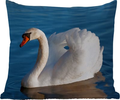 Tuinkussen - Zwaan - Water - Vogel - Wit - 40x40 cm - Weerbestendig