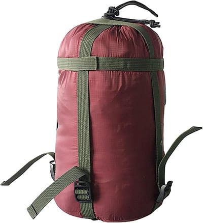 Slaapzak Opbergtas - Campingtas Draagzak - Outdoor Wandelen Kamperen - Waterdicht Duurzaam Nylon - 18x38 cm - Donker Rood