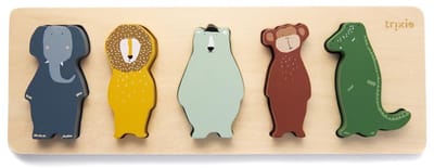 Trixie Houten Vormenpuzzel - Met dieren - 100% FSC© gecertificeerd hout