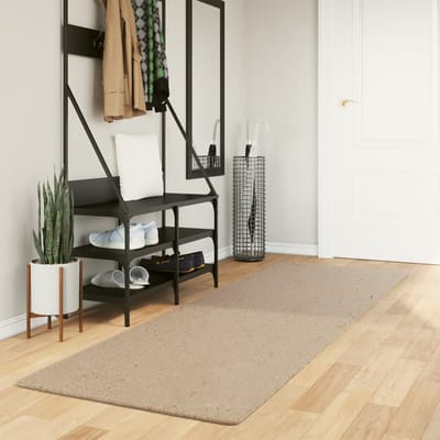 vidaXL - Vloerkleed - HUARTE - laagpolig - zacht - wasbaar - 80x250 - cm - zandkleurig