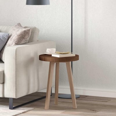 Tafelblad eiken - Blad omkeerbaar - Woonkamer inrichting - Massief rustiek hout - 40 x 40 cm - Donkerbruin