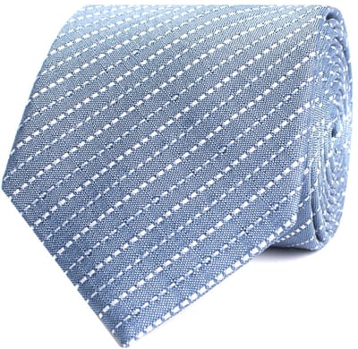 TRESANTI | ELZO | Zijden stropdas stippellijn stiksel | Blauw