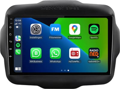 Carplay autoradio voor Jeep Renegade | 2014 t/m 2023 | Android 13 | Draadloos Apple Carplay & Android Auto | 2GB + 32GB | 8-Core processor | Davilon | 2025 model | 2012 2013 2014 2015 2016 2017 2018 2019 2020 | Bluetooth & Wifi