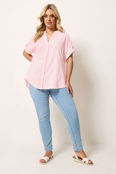 Yours Roze Dobbytextuur Blouse Size 42