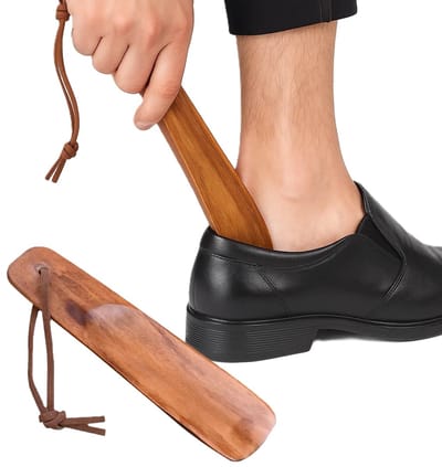 Massief Houten Schoenlepel – 15,5 cm – Premium Schoentrekker met Ophangkoord | Natuurlijke Houten Schoenhoorn | Duurzaam & Comfortabel | Voor Laarzen, Sneakers & Nette Schoenen