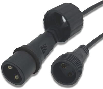 Verlengkabel 6 m voor kerstverlichting - Waterdichte 2-pins connector voor buitenverlichting en feeënlichten