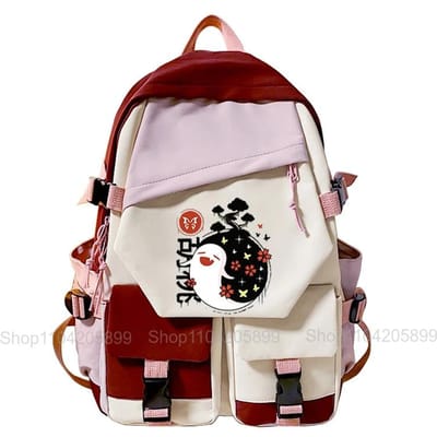 Genshin Impact Rugzak Hutao Geest Mochila Student Tiener Schooltas Meisjes Cartoon Cosplay Cadeau Dagelijks Reizen Rucksack 12 inches