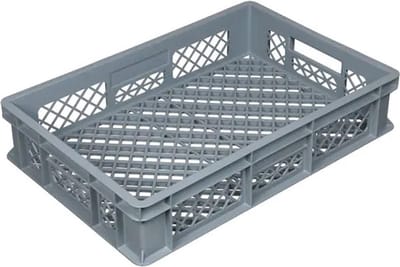 Stapelbak kunststof geperforeerd 600x400x130 mm 24 liter grijs - Euronorm