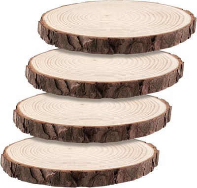 4 Houten Cirkels Onbewerkt Rond Schijven 18-20 cm voor Knutselen en Decoratie