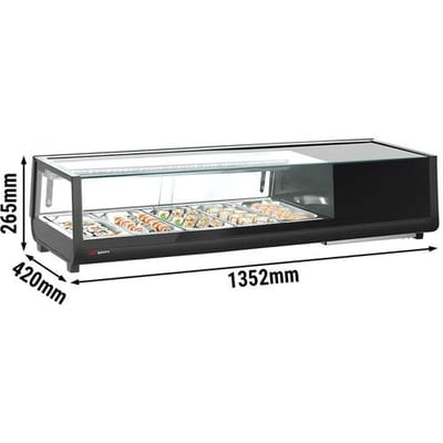 GGM Gastro Sushi-Kühlvitrine - 5x GN 1/3 - Schwarz