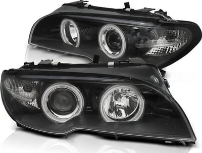 Koplampen Xenon BMW E46 04 03-06 COUPE CABRIO ANGEL EYES CCFL ZWART